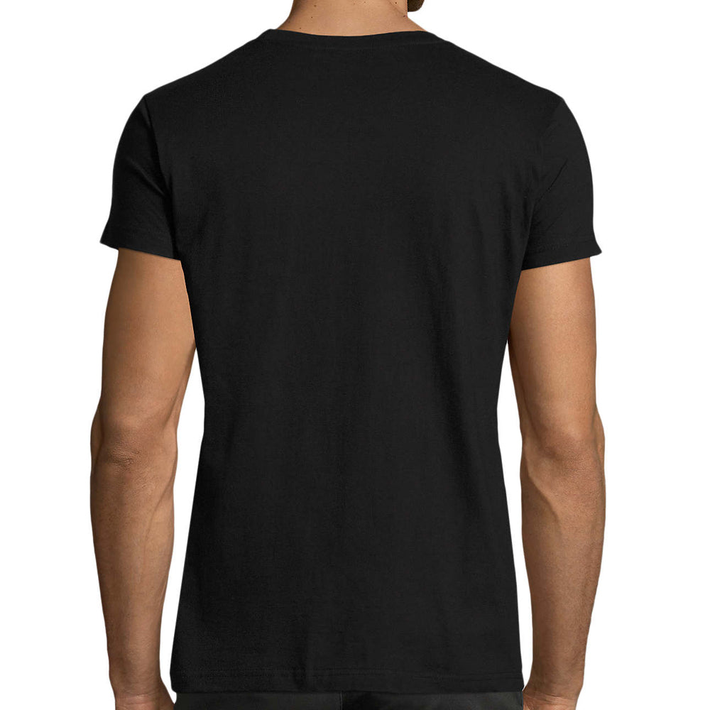 T-Shirt Frensh Noir manches courtes | Coupe Fit | Logo jaune gothique