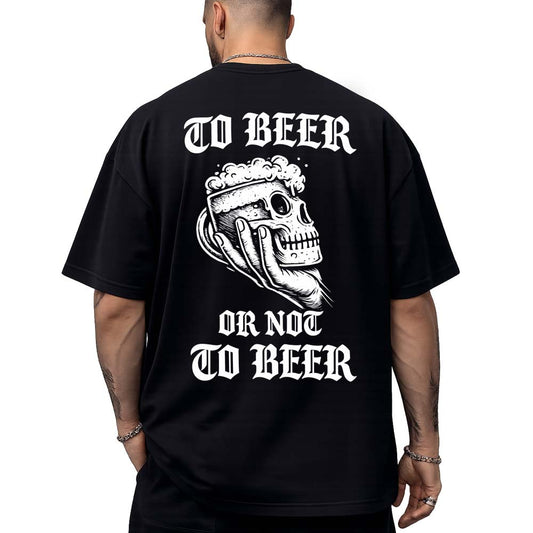 T-shirt Bière “To Beer Or Not To Beer” – Crâne & Chope – Style Tattoo Rock