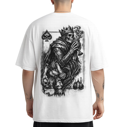 T-Shirt Love Cards blanc imprimé au dos - coupe OVERSIZE 100% coton bio